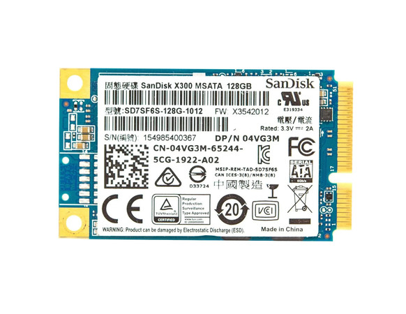 04VG3M - Dell 128GB SATA 6Gb/s mSATA 1.8" SSD