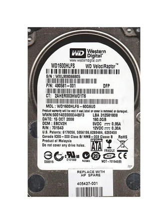 WD1600HLFS-60G6U0 - Western Digital 160GB 10000RPM SATA 3.5" HDD