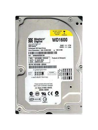 WD1600BB-22DWA0 - Western Digital 160GB 7200RPM EIDE 3.5" HDD