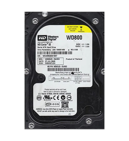 WD800JD-55JRC0 - Western Digital 80GB 7200RPM SATA 8MB 3.5" HDD