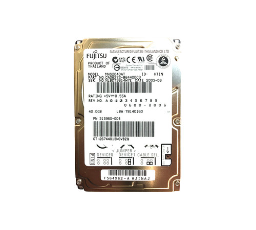MHS2040AT - Fujitsu 40GB 4200RPM IDE 2.5" HDD