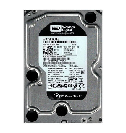 WD7501AAES-75W7A0 - Western Digital 750GB 7200RPM SATA 3Gb/s 32MB 3.5" HDD