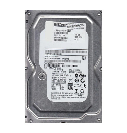 WD5003ABYX-88WERA0 - Western Digital 500GB 7200RPM SATA 3Gb/s 64MB 3.5" HDD