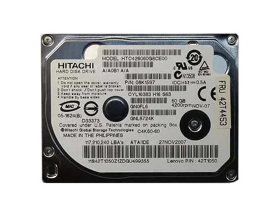 08K1597 - Hitachi 60GB 4200RPM ATA-100 1.8" HDD