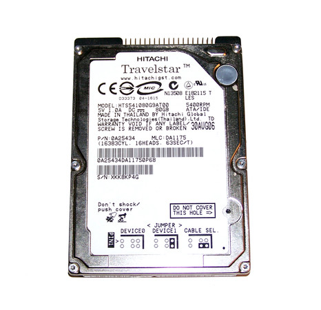 0A25434 - Hitachi 80GB 5400RPM 2.5" IDE 8MB HDD