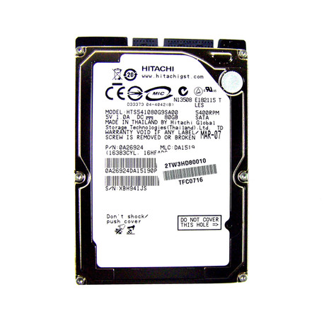 0A26924 - Hitachi 80GB 5400RPM SATA 8MB 2.5" HDD
