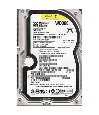 WD360GD-50GHA2 - Western Digital 36GB 10000RPM SATA 8MB 3.5" HDD
