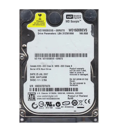 WD1600BEVS-00RST0 - Western Digital 160GB 5400RPM SATA 2.5" HDD