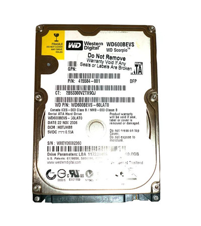 415584-001 - HP 60GB 5400RPM SATA 2.5" HDD