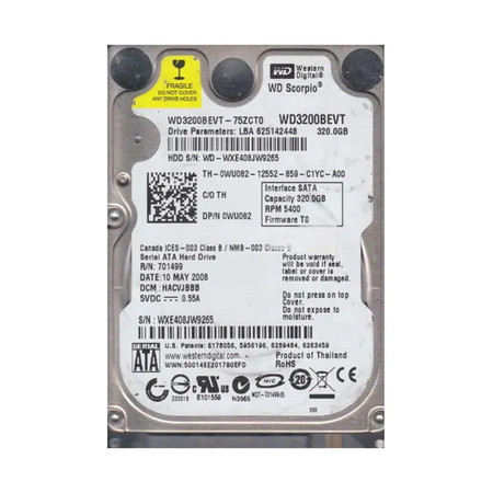 WD3200BEVT-75ZCT0 - Western Digital 320GB 5400RPM SATA 8MB 2.5" HDD