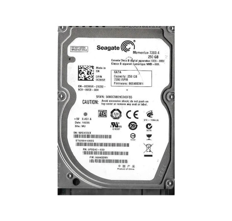 ST9250410ASG - Seagate 250GB 7200RPM SATA 3Gb/s 2.5" HDD
