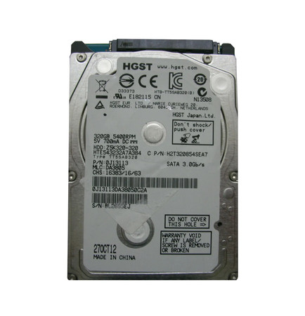 HTE543232A7A384 - HGST 320GB 5400RPM SATA 2.5" HDD