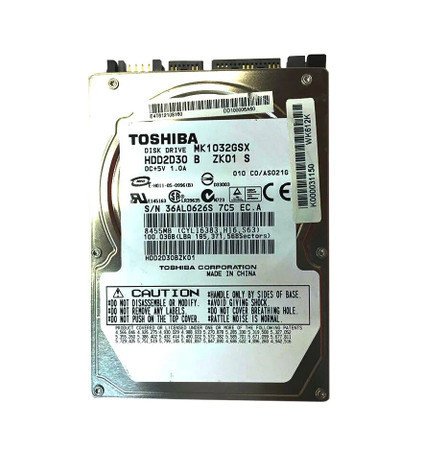 HDD2D30BZK01 - TOSHIBA 100GB 5400RPM SATA 16MB 2.5" HDD