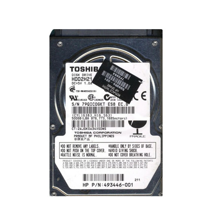 493446-001 - HP 500GB 5400RPM SATA 2.5" HDD