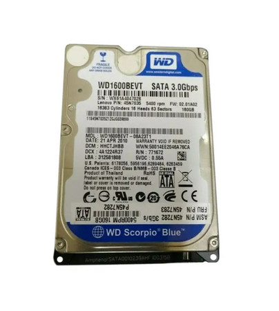 45N7282 - IBM 160GB SATA 3Gb/s 5400RPM 2.5" HDD