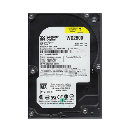 WD2500JD-22GBB0 - Western Digital 250GB SATA 7200RPM 3.5" 8MB HDD