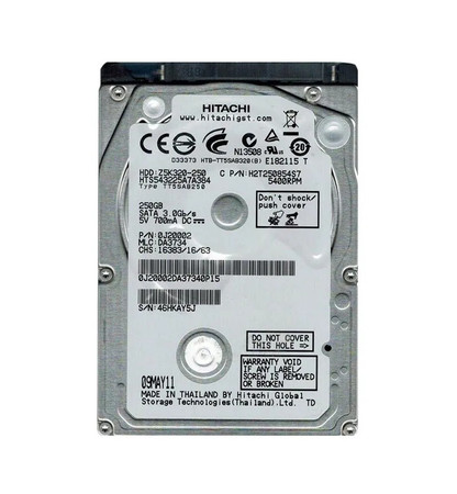0J20002 - HGST 250GB 5400RPM SATA 2.5" HDD