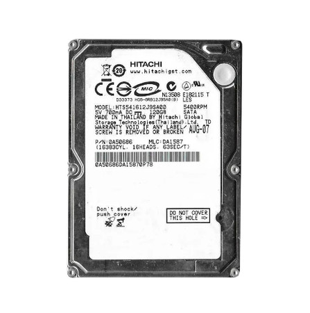 0A50686 - Hitachi 80GB 5400RPM SATA 8MB 2.5" HDD