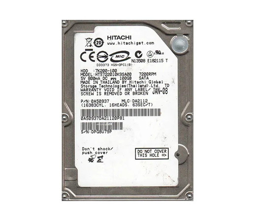 0A50937 - Hitachi 100GB 7200RPM SATA 2.5" HDD