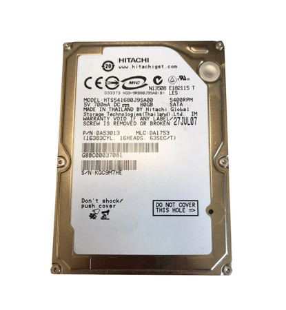 0A53013 - Hitachi 60GB 5400RPM SATA 8MB 2.5" HDD