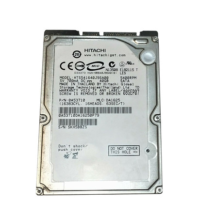 0A53710 - Hitachi 80GB 5400RPM 2.5" IDE 8MB HDD