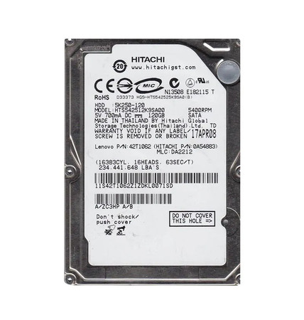 0A54883 - Hitachi 120GB 5400RPM SATA 8MB 2.5" HDD