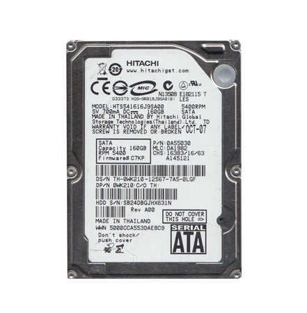 0A55030 - Hitachi 120GB 5400RPM SATA 8MB 2.5" HDD