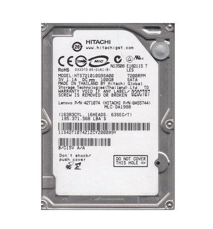 0A55744 - Hitachi 100GB 7200RPM SATA 2.5" HDD