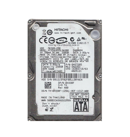 0A57285 - Hitachi 250GB 5400RPM 2.5" SATA HDD