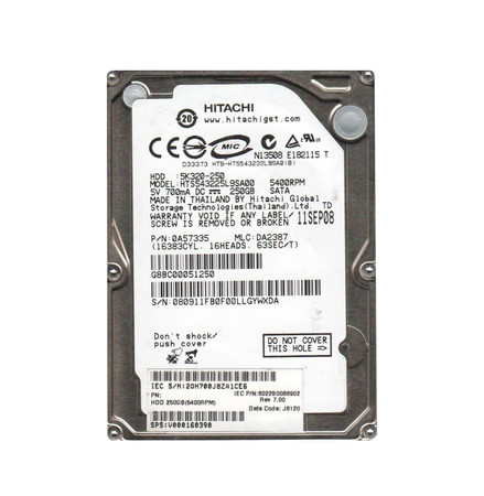 0A57335 - Hitachi 250GB 5400RPM SATA 2.5" HDD