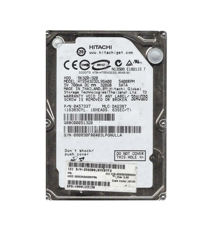 0A57337 - Hitachi 320GB SATA 5400RPM 2.5" HDD