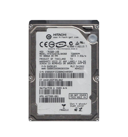 0A58103 - Hitachi 160GB 7200RPM SATA 3Gb/s 2.5" HDD