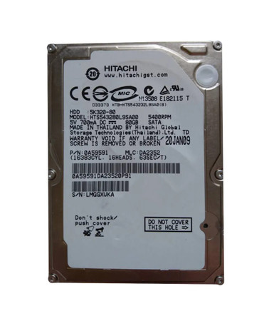 0A59591 - Hitachi 80GB 5400RPM SATA 2.5" HDD