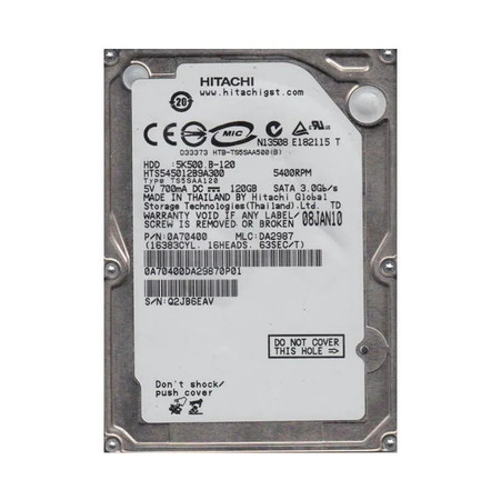 0A70400 - Hitachi 120GB 5400RPM SATA 8MB 2.5" HDD