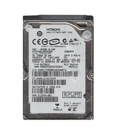0A70431 - Hitachi 160GB 5400RPM SATA 8MB 2.5" HDD