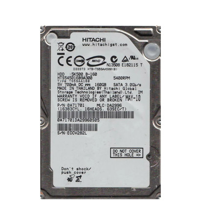 0A71701 - Hitachi 160GB 5400RPM SATA 8MB 2.5" HDD