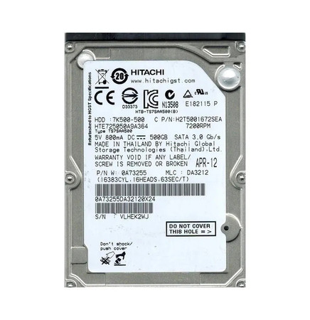0A73255 - Hitachi 160GB 7200RPM SATA 3Gb/s 2.5" HDD