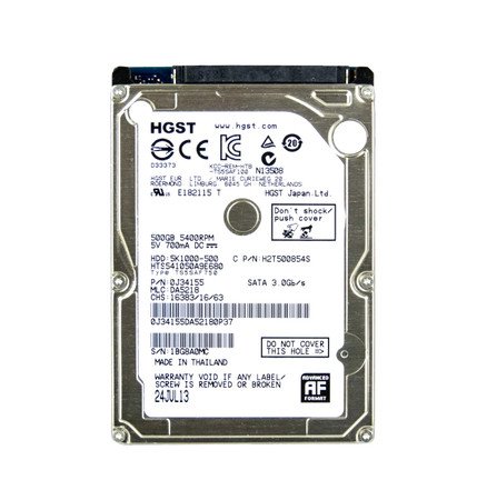 HTS541050A9E680 - HGST 500GB 5400RPM SATA 6Gb/s 2.5" HDD