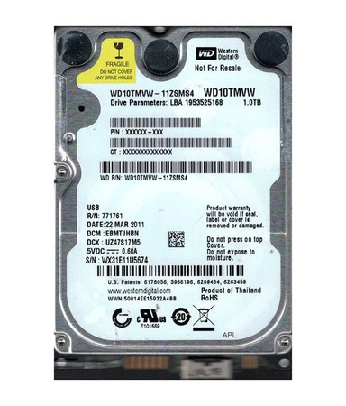 WD10TMVW-11ZSMS4 - Western Digital 1TB 5400RPM USB 3.0 2.5" HDD