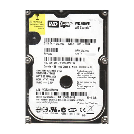 WD800VE-75HDT1 - Western Digital 80GB 5400RPM ATA-100 2.5" HDD