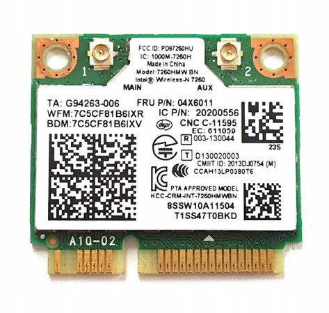 04X6011 - Lenovo 300Mbps 802.11n BT 4.0 Wireless Card