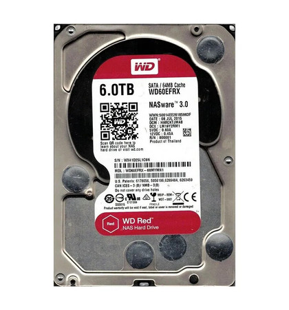 WD60EFRX-68MYMN1 - Western Digital 6TB 5400RPM SATA 64MB 3.5" NAS HDD