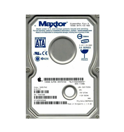 6Y160M0 - Maxtor 160GB 7200RPM SATA 8MB 3.5" HDD