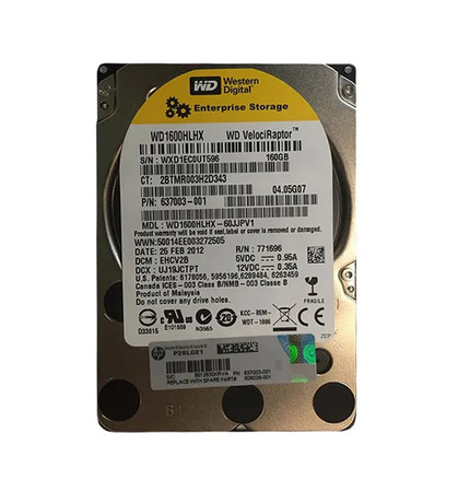 508029-001 - HP 160GB 10000RPM SATA 3.5" HDD with Tray