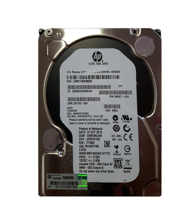 MB4000GCVBU - HP 4TB 7200RPM SATA 6Gb/s 3.5" Hot-Swap HDD