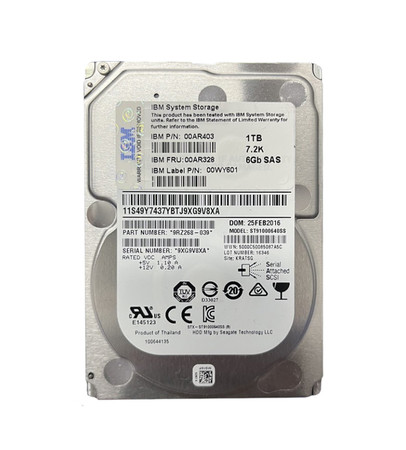 00AR328 - IBM 1TB 7200RPM SAS 6Gb/s 2.5" HDD