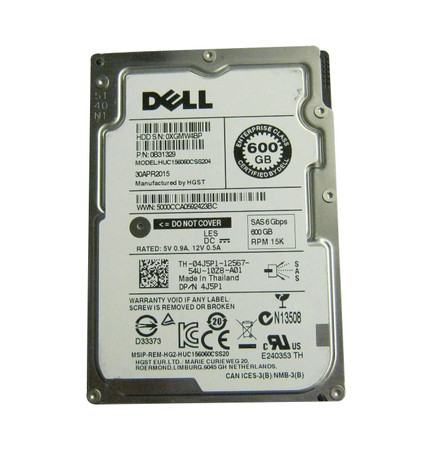 04J5P1 - Dell 600GB 15000RPM SAS 6Gb 2.5" Hot-Plug HDD