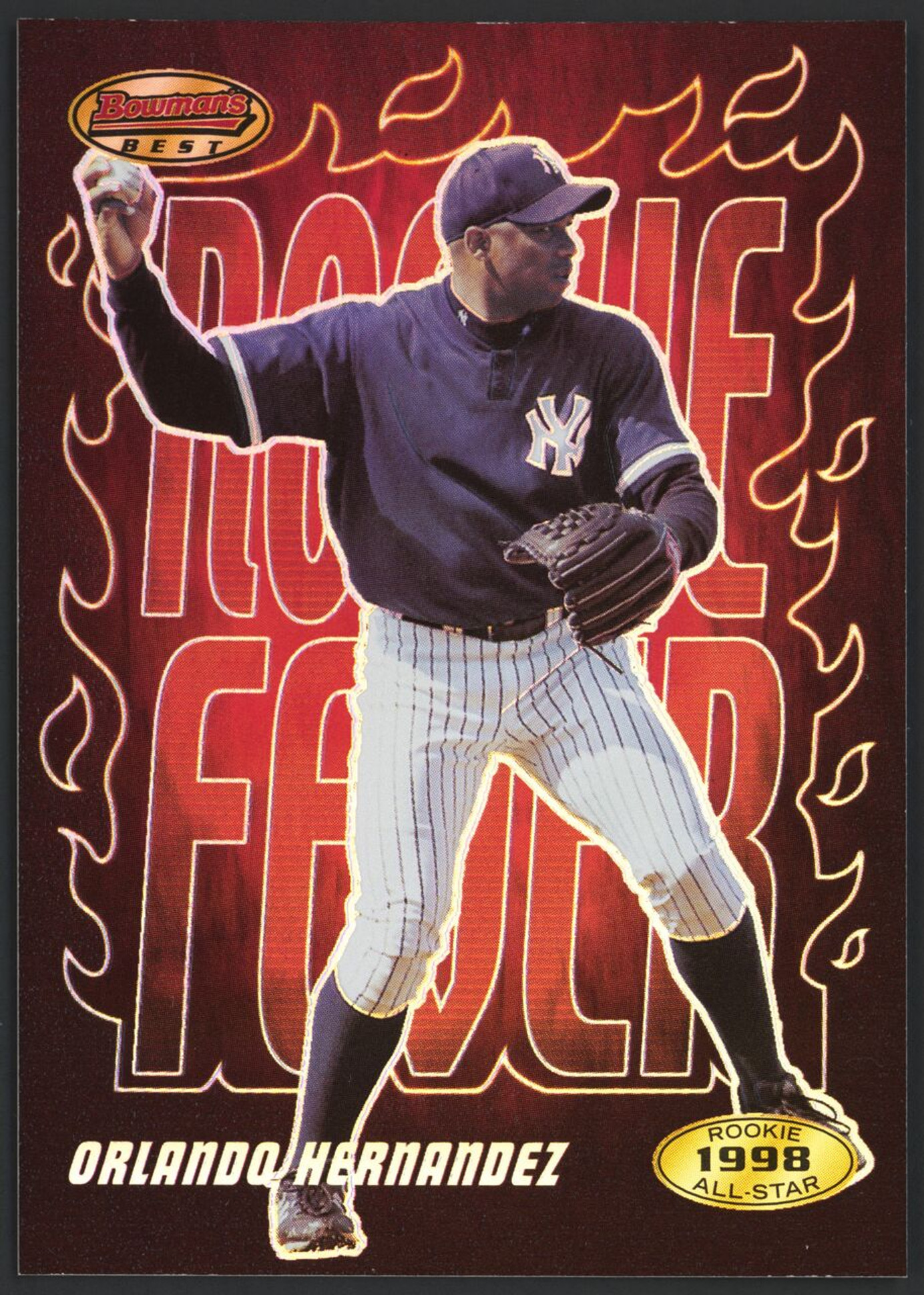 2001 Bowman's Best Rookie Fever #RF8 Orlando Hernandez Holo Yankees EX