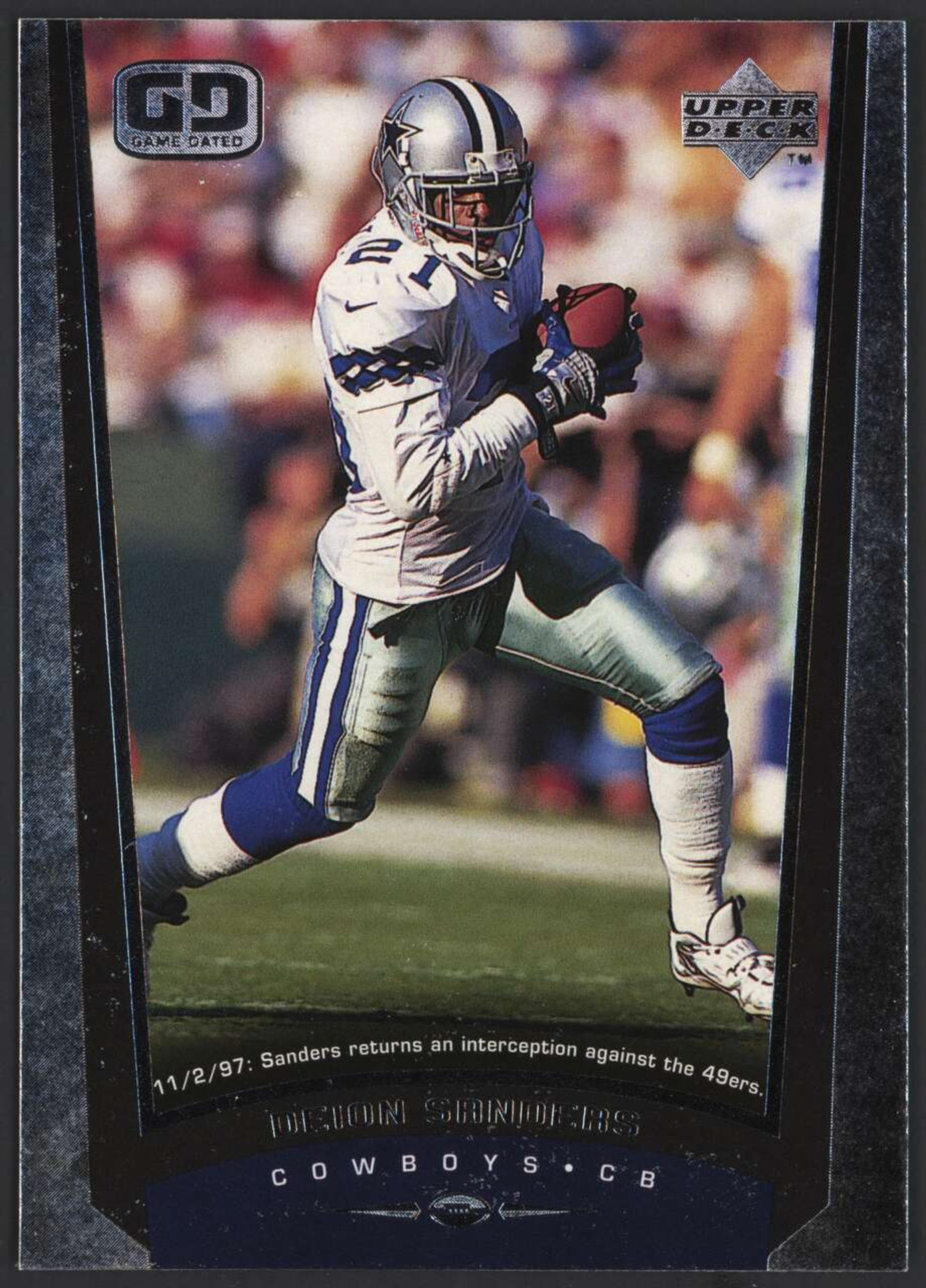 1998 Upper Deck Game Dated #93 Deion Sanders VG Cowboys