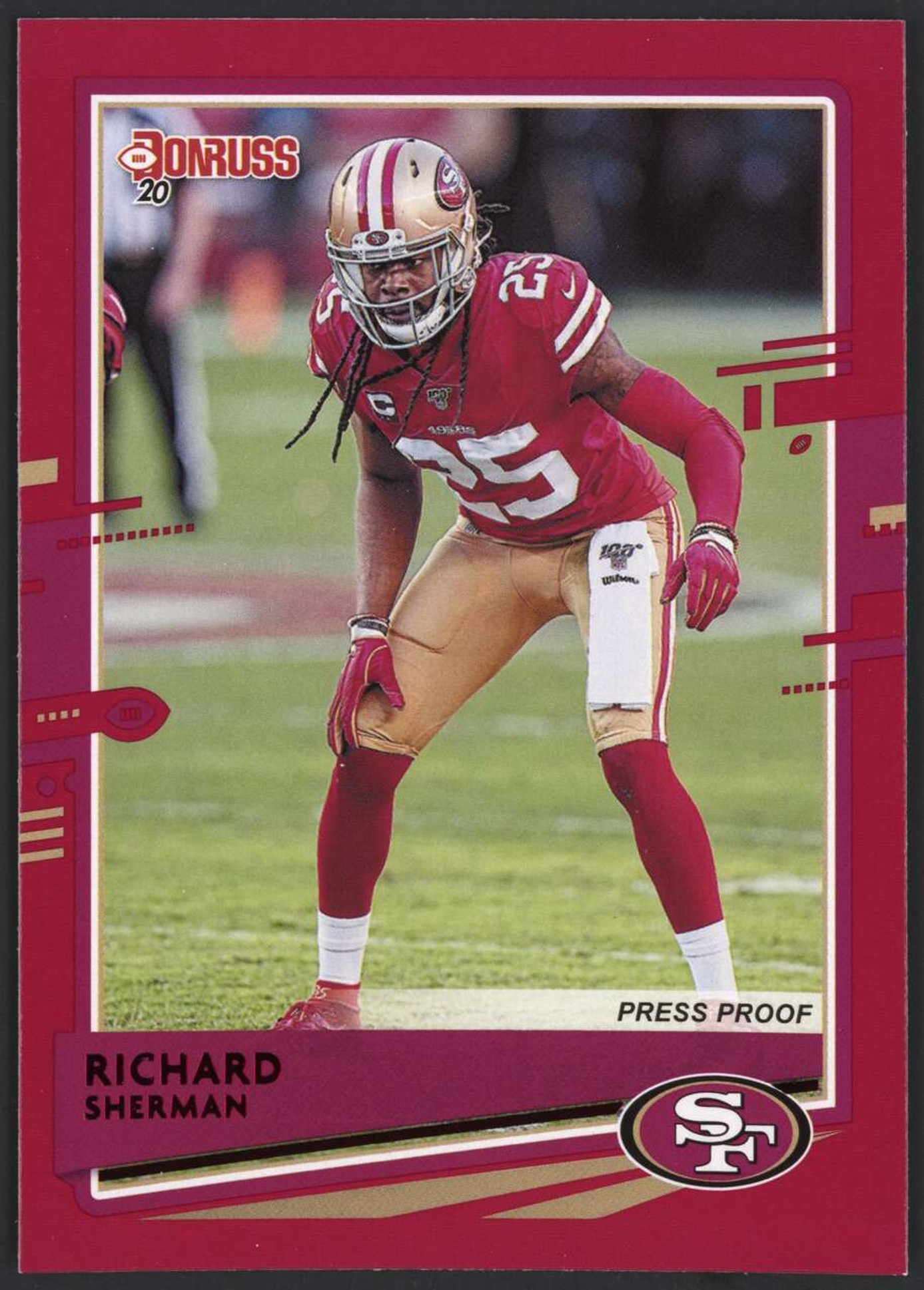 2020 Panini Donruss #13 Richard Sherman Red Press Proof VG 49ers